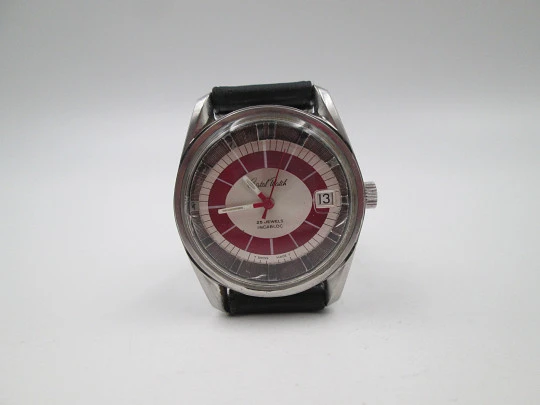 Cristal Watch. Automatic. Stainless steel. Calendar. Tricolor dial. Swiss. 1970's Cristal Watch. Automatic. Stainless steel. Calendar. Tricolor dial. Swiss. 1970's