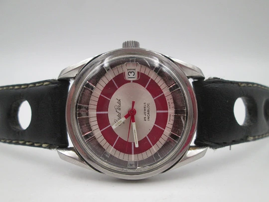Cristal Watch. Automatic. Stainless steel. Calendar. Tricolor dial. Swiss. 1970's Cristal Watch. Automatic. Stainless steel. Calendar. Tricolor dial. Swiss. 1970's