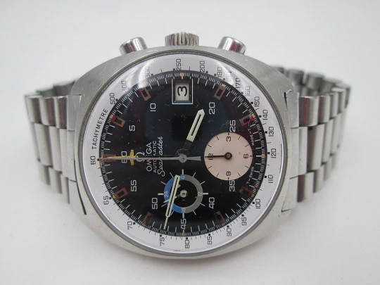 Cronógrafo automático Omega Seamaster. Acero inoxidable. Esfera azul mar. 1970 Cronógrafo automático Omega Seamaster. Acero inoxidable. Esfera azul mar. 1970