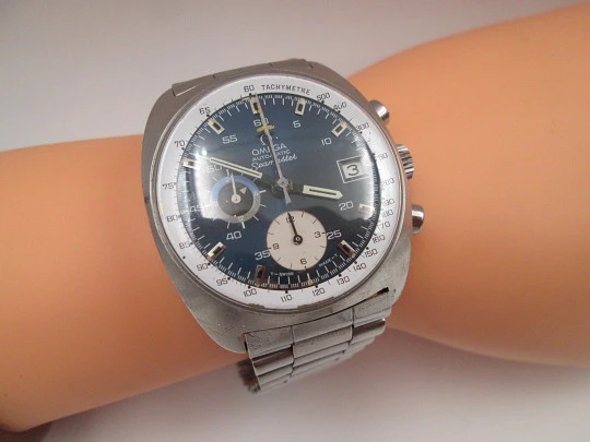 Cronógrafo automático Omega Seamaster. Acero inoxidable. Esfera azul mar. 1970 Cronógrafo automático Omega Seamaster. Acero inoxidable. Esfera azul mar. 1970