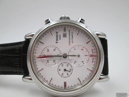 Cronógrafo automático Tissot T-Classic Carson. Fecha. Caja. Acero