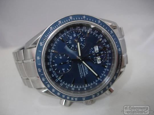 Cronógrafo automático. Omega Speedmaster. Serie pilotos. Acero