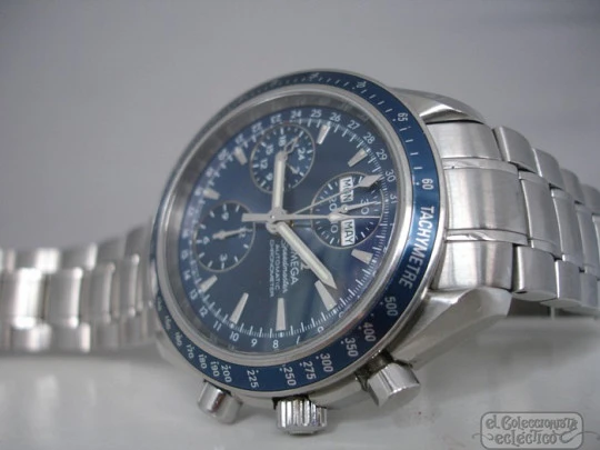 Cronógrafo automático. Omega Speedmaster. Serie pilotos. Acero