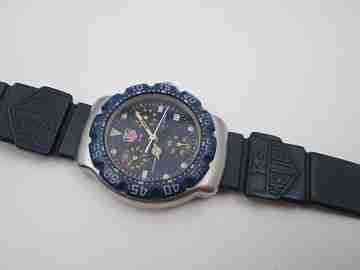 Cronógrafo Fórmula 1 Tag Heuer 200 metros. Acero. Correa goma. Cuarzo. 1990