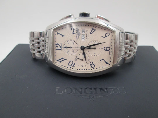 Cronógrafo Longines Evidenza XL. Acero inoxidable. Cuerda automática. Suiza