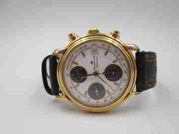 Cronógrafo Maurice Lacroix. Acero y chapado oro. Automático. Estuche. 1995