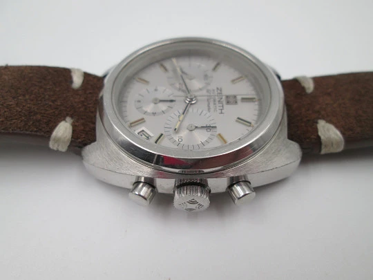 Cronógrafo Zenith El Primero. Acero inoxidable. Automático. Calendario. 1970