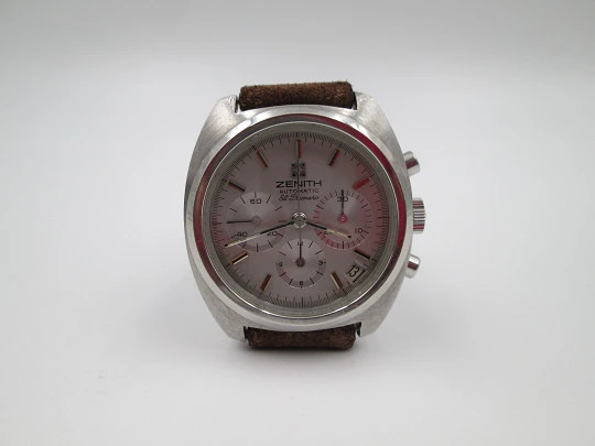 Cronógrafo Zenith El Primero. Acero inoxidable. Automático. Calendario. 1970