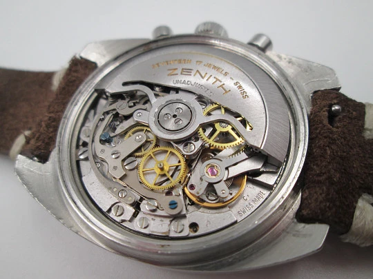 Cronógrafo Zenith El Primero. Acero inoxidable. Automático. Calendario. 1970