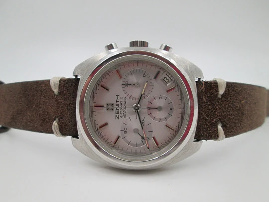 Cronógrafo Zenith El Primero. Acero inoxidable. Automático. Calendario. 1970