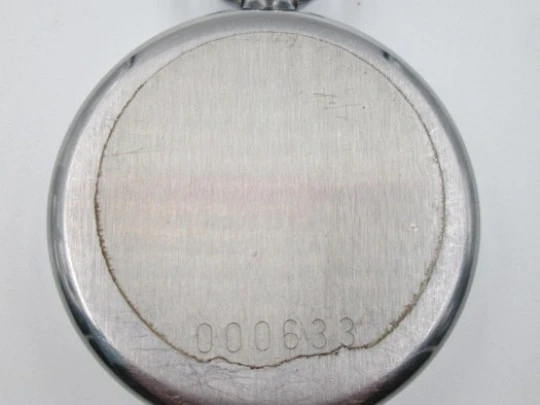 Cronómetro deportivo Edox. Metal cromado. Suiza. Cuerda. 1960