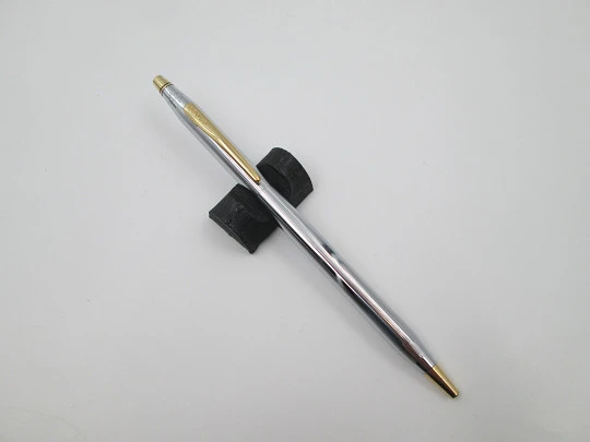 Cross Century Classic ballpoint pen. Chromed metal and gold plated. Original box. USA