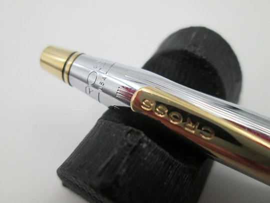 Cross Century Classic ballpoint pen. Chromed metal and gold plated. Original box. USA