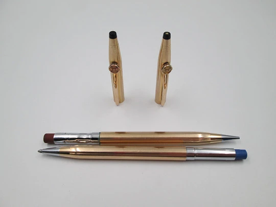 Cross Classic mechanical pencil and ballpoint pen set. 14k gold filled. Original box. 1990's