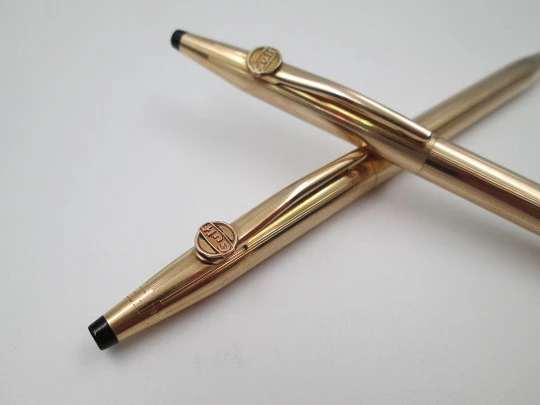 Cross Classic mechanical pencil and ballpoint pen set. 14k gold filled. Original box. 1990's