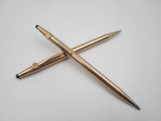 Cross Classic mechanical pencil and ballpoint pen set. 14k gold filled. Original box. 1990's