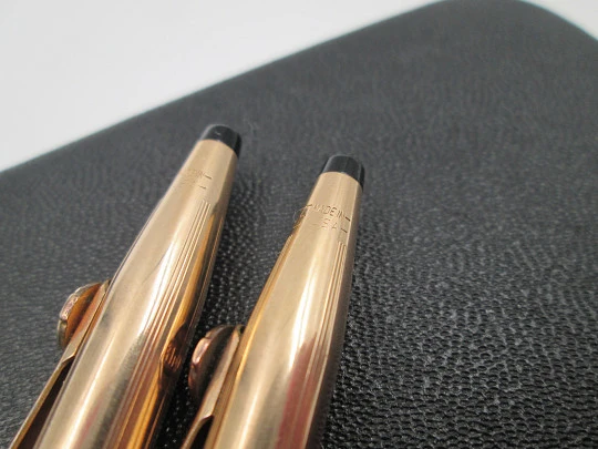 Cross Classic mechanical pencil and ballpoint pen set. 14k gold filled. Original box. 1990's