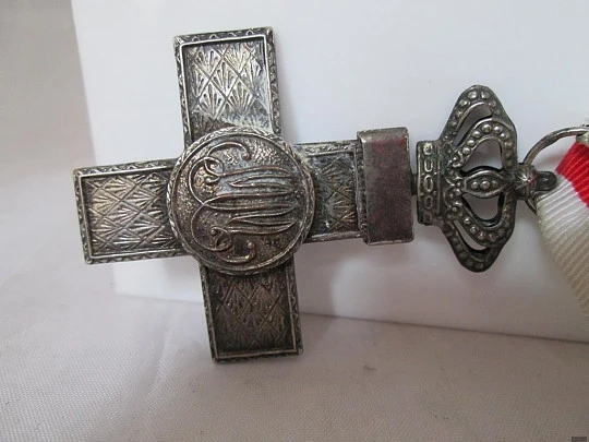 Cross of Military Merit. White distinctive. Nickel plated