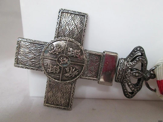 Cross of Military Merit. White distinctive. Nickel plated