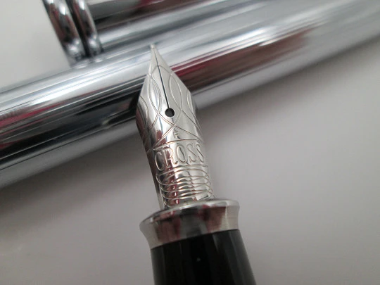 Cross Townsend / Classic Century fountain pen & ballpoint set. Chromed metal. 2000's