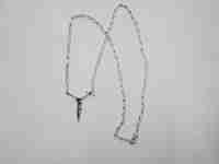 Crucifix with openwork links chain. 925 sterling silver. Spring ring clasp. 1990's