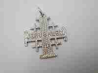 Cruz de Jerusalén / Cruz de las Cruzadas colgante. Plata de ley 925 milésimas. 1990