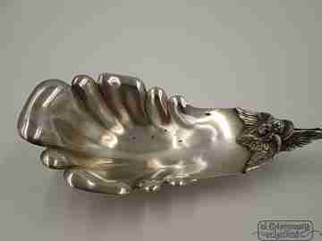 Cuchara decorada. Plata y vermeil. Francia. Siglo XIX. Querubín