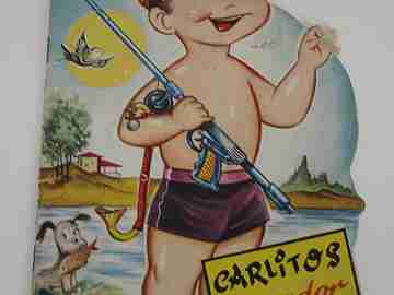 Cuento infantil troquelado. 1960. Carlitos Pescador Dibujante Sabatés