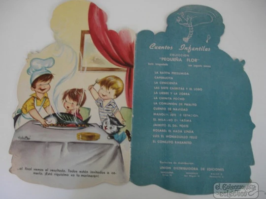 Cuento infantil troquelado. 1960. Carlitos Pescador Dibujante Sabatés