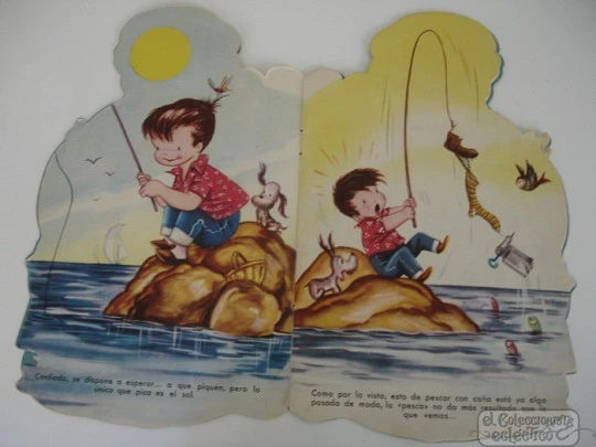 Cuento infantil troquelado. 1960. Carlitos Pescador Dibujante Sabatés