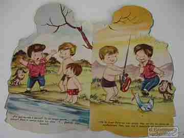 Cuento infantil troquelado. 1960. Carlitos Pescador Dibujante Sabatés