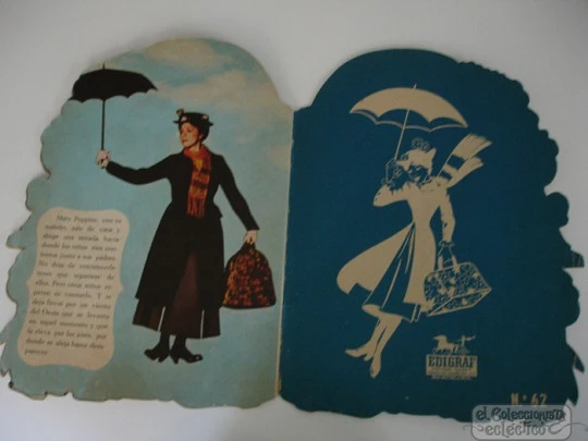 Cuento infantil troquelado. 1972. Mary Poppins. Edigraft. Disney
