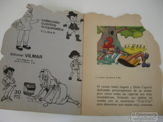 Cuento infantil troquelado. Años 70. La cigarra y la hormiga. Vilmar