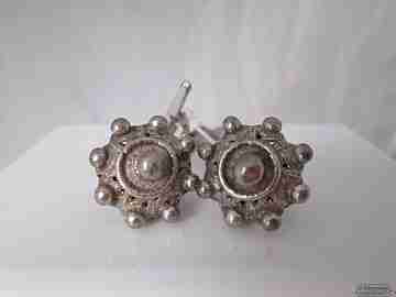 Cufflinks mens. Sterling silver. Openwork. Charro button. 1910