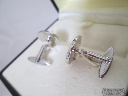 Cufflinks. 925 sterling silver and two tone enamel. 1990's