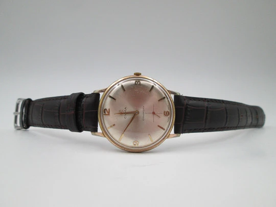 Cyma Cymaflex. 20 microns gold plated and steel. Manual wind. 1950's. Swiss