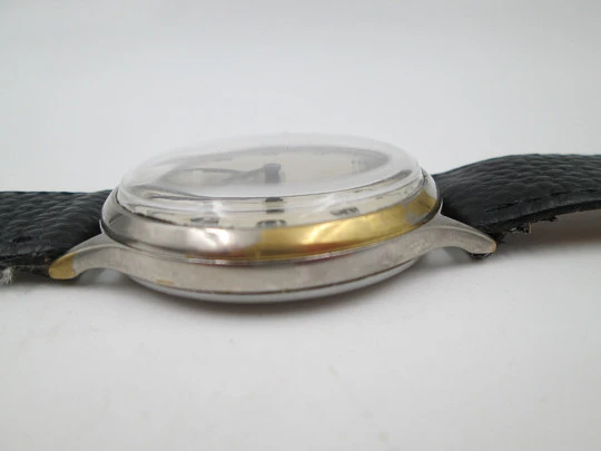 Cyma Jumbo men's watch. Silver plated and steel. Manual wind. Small seconds hand. 1950's Cyma Jumbo men's watch. Silver plated and steel. Manual wind. Small seconds hand. 1950's