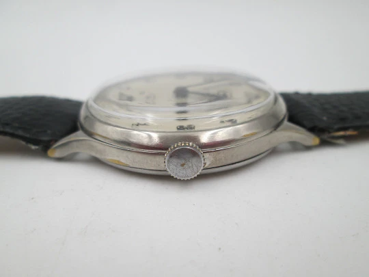 Cyma Jumbo men's watch. Silver plated and steel. Manual wind. Small seconds hand. 1950's Cyma Jumbo men's watch. Silver plated and steel. Manual wind. Small seconds hand. 1950's