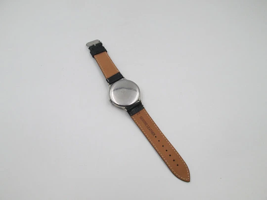 Cyma Jumbo men's watch. Silver plated and steel. Manual wind. Small seconds hand. 1950's Cyma Jumbo men's watch. Silver plated and steel. Manual wind. Small seconds hand. 1950's