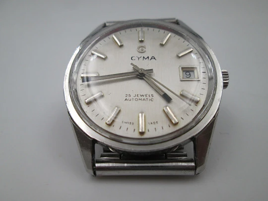 Cyma Navystar. Automático. Acero inoxidable. Calendario. Brazalete. 1960