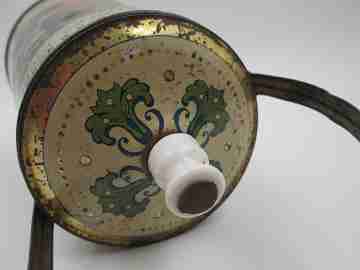 Dairy milk churn. Lithographed tinplate. Júpiter coffee. Spain