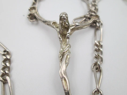 Dali's Christ with open and braided links chain. 925 sterling silver. Tab clasp. Spain. 1990's Dali's Christ with open and braided links chain. 925 sterling silver. Tab clasp. Spain. 1990's