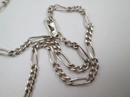 Dali's Christ with open and braided links chain. 925 sterling silver. Tab clasp. Spain. 1990's Dali's Christ with open and braided links chain. 925 sterling silver. Tab clasp. Spain. 1990's