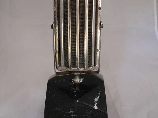 Decorative microphone. Art Deco style. 1940's. Chromed metal