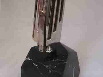 Decorative microphone. Art Deco style. 1940's. Chromed metal