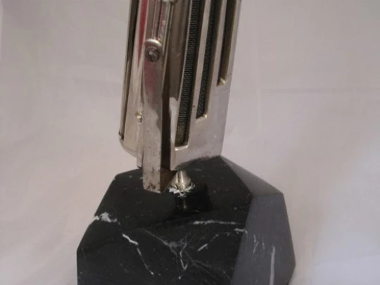 Decorative microphone. Art Deco style. 1940's. Chromed metal