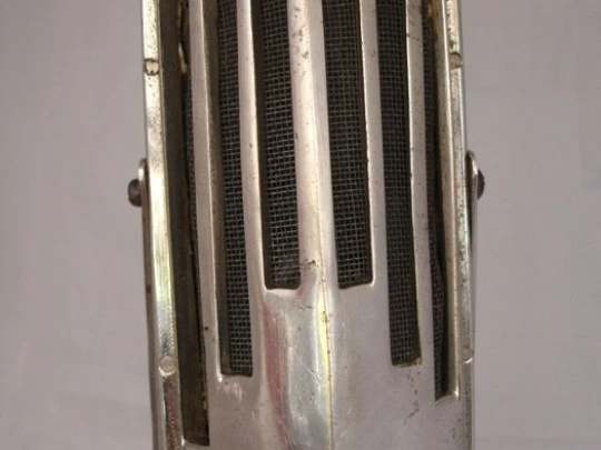 Decorative microphone. Art Deco style. 1940's. Chromed metal