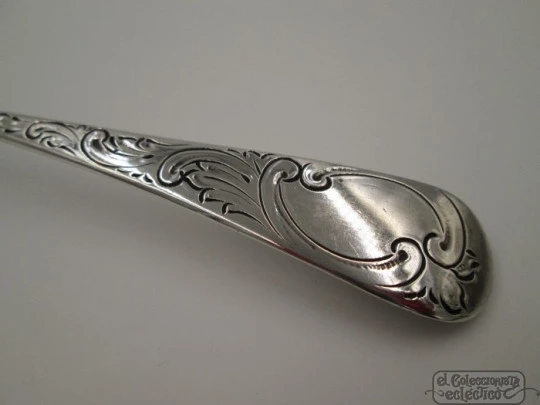 Decorative silver spoon. 18th century. Richard Crossley. Fruits