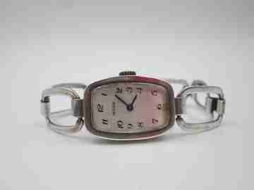 Déesse woman watch. Sterling silver. Manual wind. Bracelet. 1960's. France