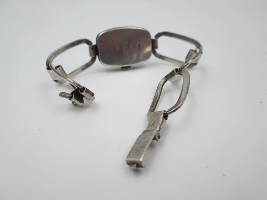 Déesse woman watch. Sterling silver. Manual wind. Bracelet. 1960's. France
